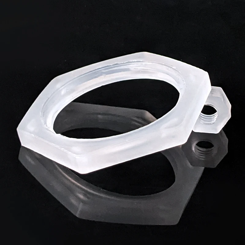 Flange 1/8" 1/4" 3/8" 1/2" 3/4" Female thread plastic nuts Lock nut Outer hexagon fastening nut with Sealing ring 1PCS titanium flange nuts flange nut locking nuts nylon lock nut hexagon nuts