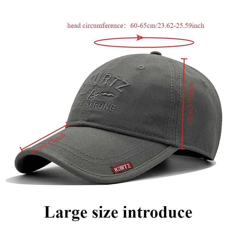 Plus Size 65cm Versatile Baseball Caps Man Top Quality Cotton Soft Sun Hats Women Big Bone Man Outdoors Causal Peaked Hat Male 4