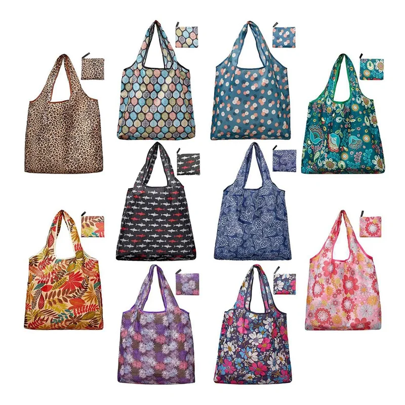 

NEW-Grocery Bags Reusable Foldable 30 Pack Shopping Tote 50LBS Extra Large Ripstop Pattern Machine Washable Storage