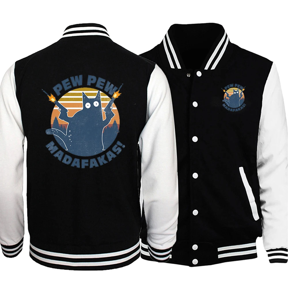 thumbnail image 1 of Ropa de diseño divertido Cat Pew Pew Madafakas para mujer, chaquetas nuevas de otoño, traje de vuelo de cuello redondo Harajuku, chándal de moda Hop Hop, 1 of 5