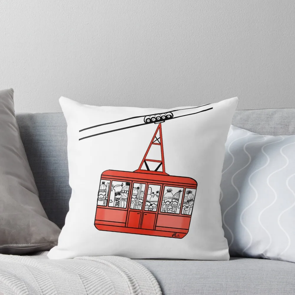 Cartoon Ski Gondola Cuscino Da Tiro Fodera Per Cuscino Di Lusso Federa Per Cuscino Di Lusso Cuscini Per Divano
