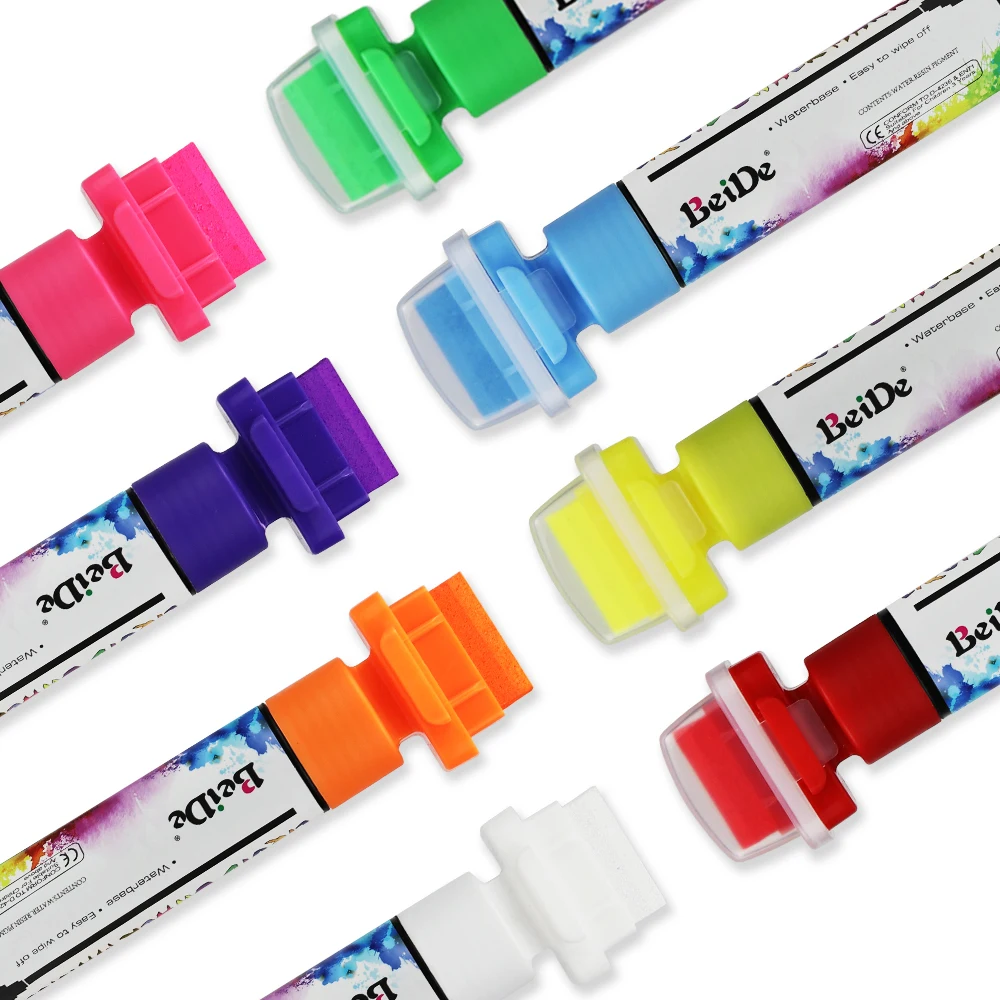 8 Colors Liquid Chalk Marker Pen 30mm Erasable Graffiti Markers for Stone Glass Whiteboard Window Art Supplies 2