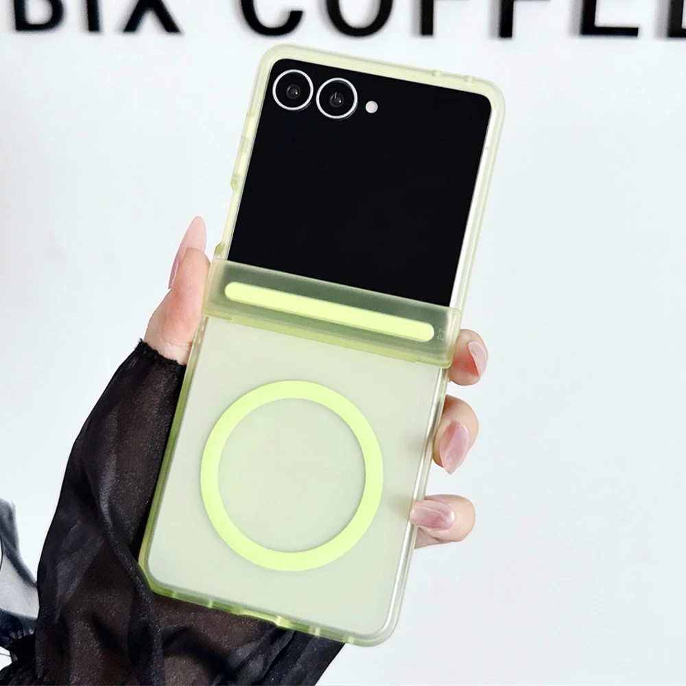 Ultra Thin Clear Frosted Magnetic Phone Case with Hinged Protection and Magsafe Compatibility