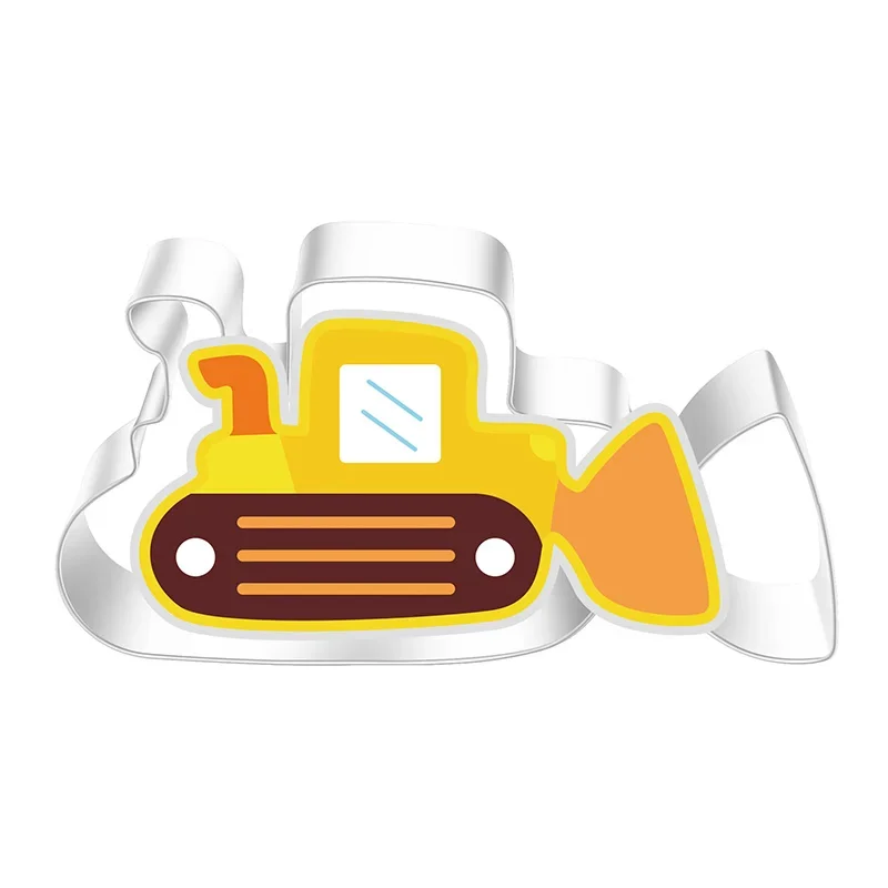 Cookie Cutter Set Stainless Steel Engineering Truck Excavator Digger Bulldozer Dump Truck Candy Biscuit Fondant Cutters Mold cookie cutter cookie mould fondant cutter