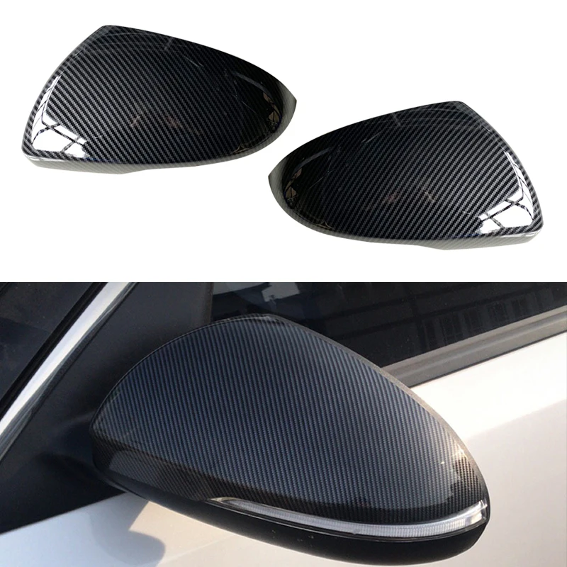 

1 Pair Car Side Door Rearview Mirror Cover Cap Black Carbon Fiber Style Fit for Kia K5 Optima 2016 2017 2018 2019 ABS