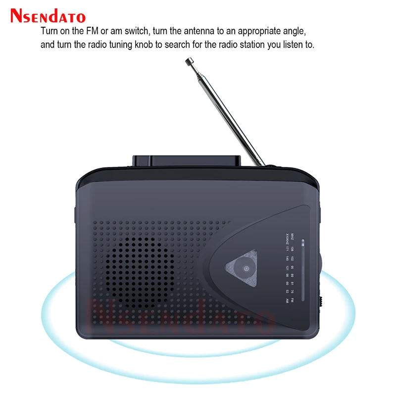 Portable Cassette Radio Player Recorder Tape FM AM 3.5MM Radio Cassette Player with Built-in Speaker in the NO PC
