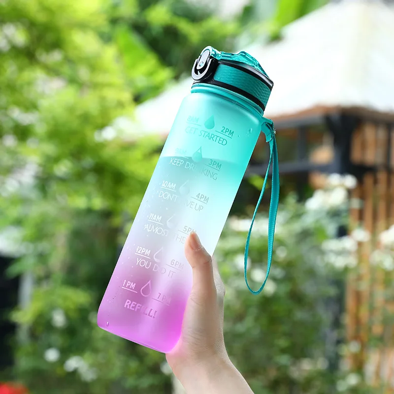 1 Liter Large Capacity Sports Water Bottle with Time-Tracking Straw Leak Proof Locking Flip Cover for Outdoor Fitness water bottle sports water bottle sports bottle