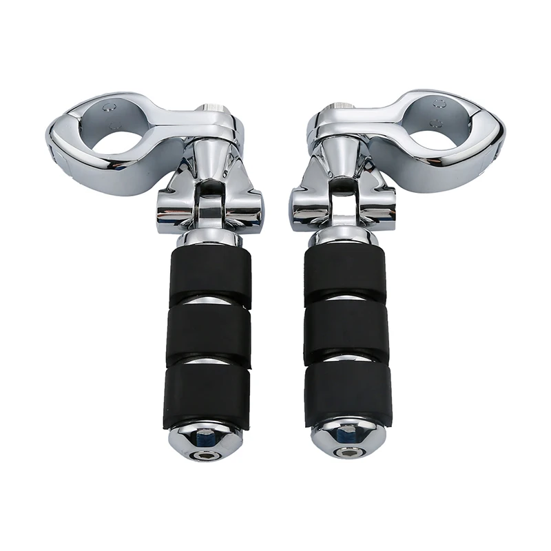 Universal 1 1/4" Short Angled Engine Guard 32mm Highway Foot Pegs