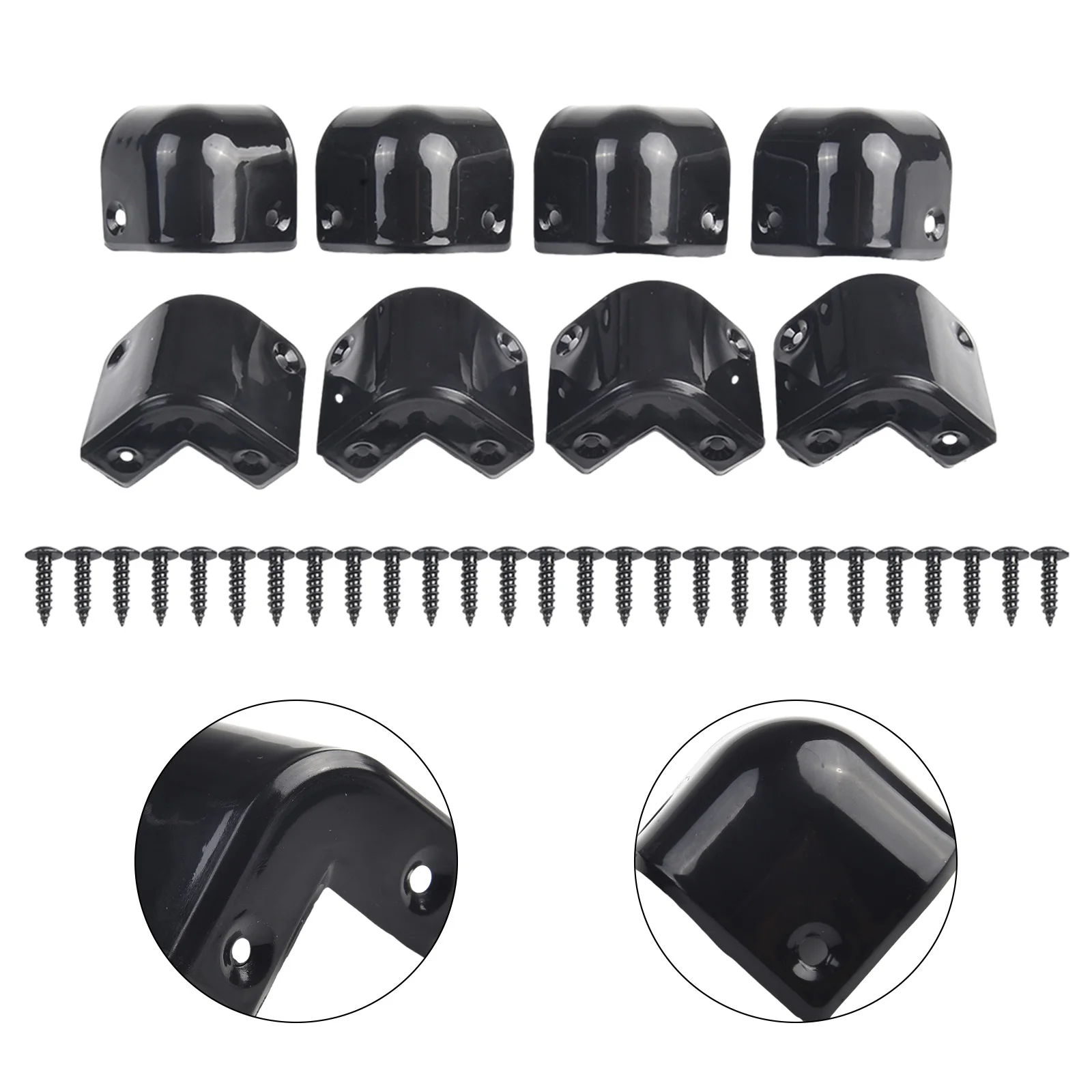 Universal 8 PCS 4 Front 4 Rear Black Plastic Guitar AMP Cabinet Corner Protect Amplifier Speaker Cabinet Corner Protectors