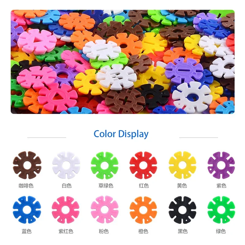 100pcs Multicolor Plastic Interconnecting Building Blocks Kids DIY Construction Toy Games Children Learning Educational Toys