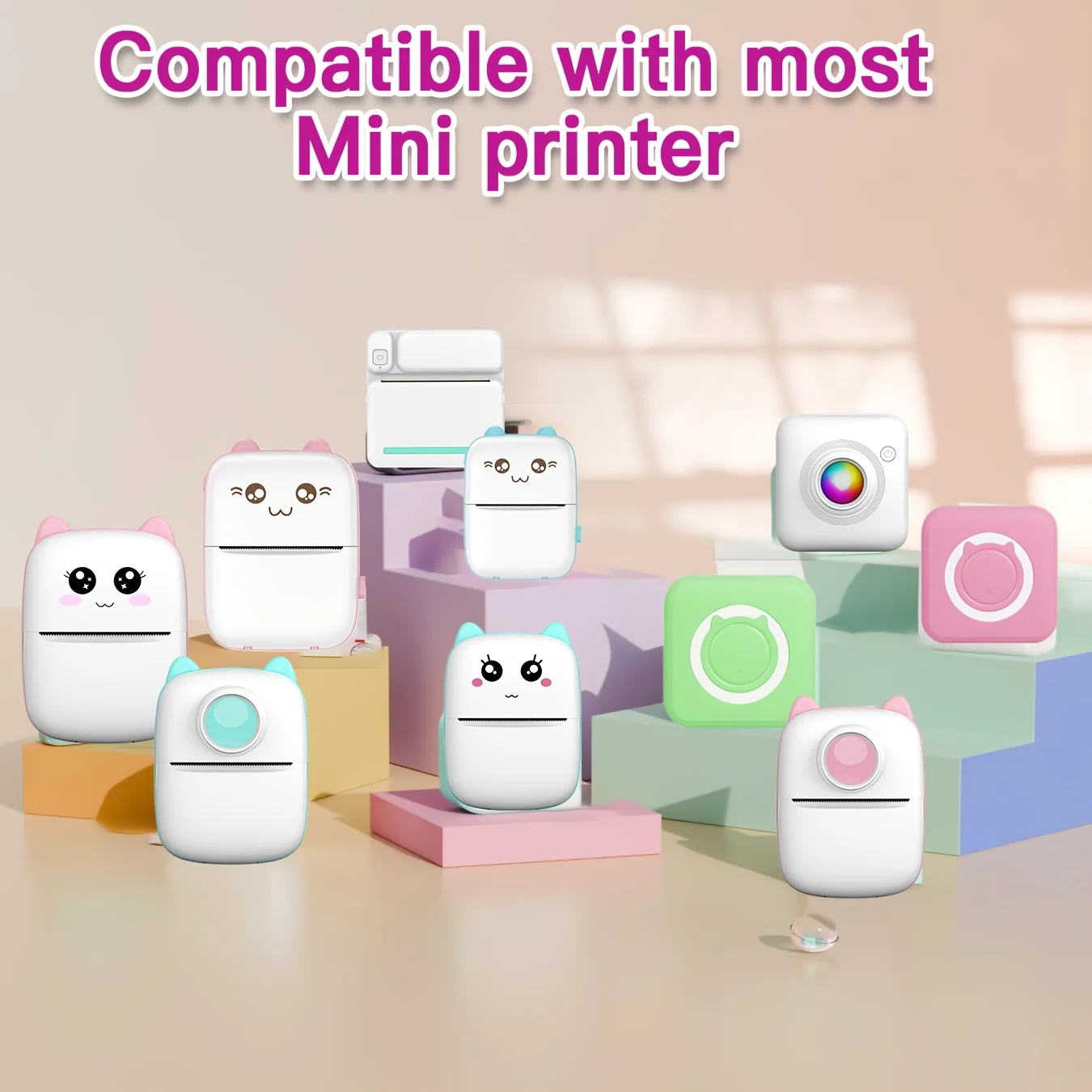 M02 Transparent Colorful Thermal Paper, Phomemo Colorful Text on Transparent Background, Transparent Sticker Paper Roll for M02