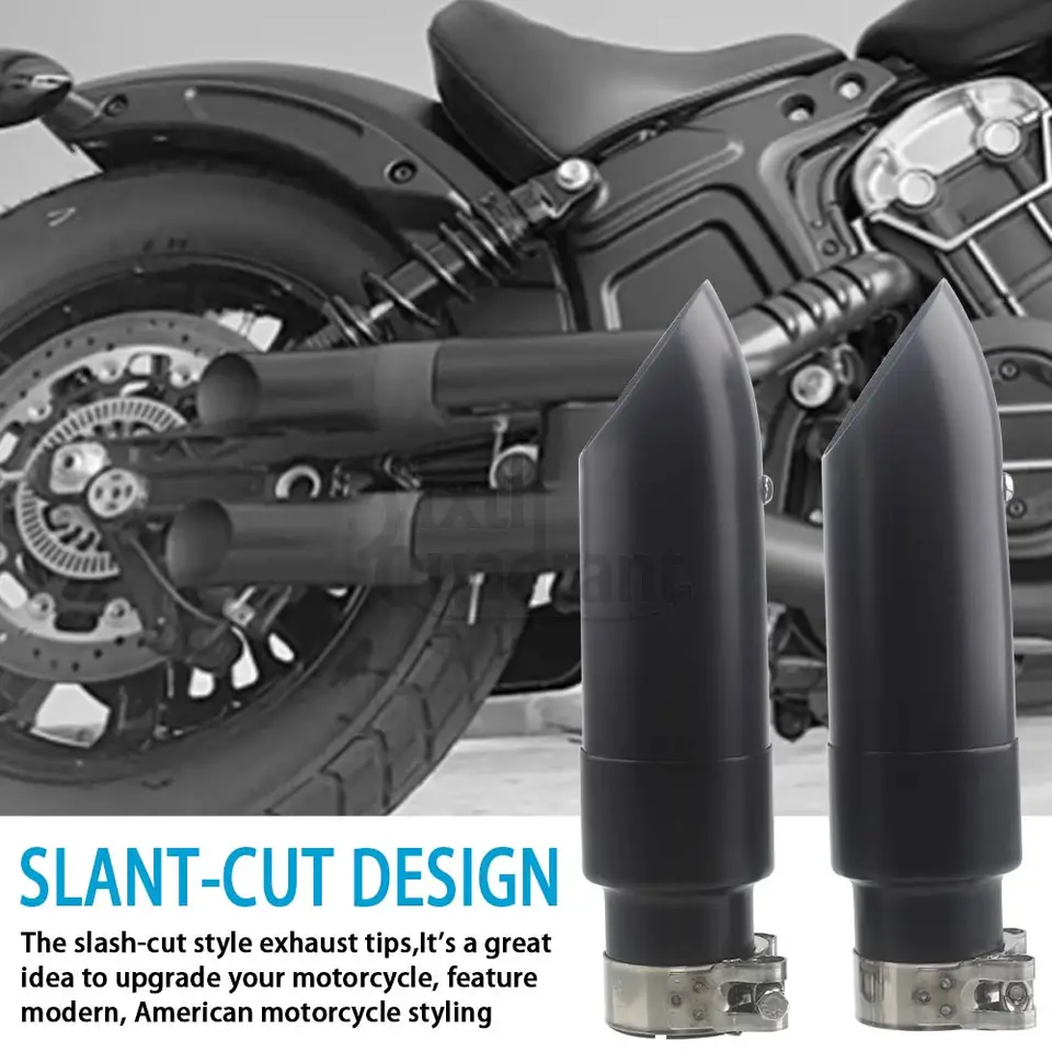 thumbnail image 2 of Motorcycle Exhaust Slip-Ons For Indian Scout - Stainless Steel Muffler Tips For 2015-2025 Models 2 of 13