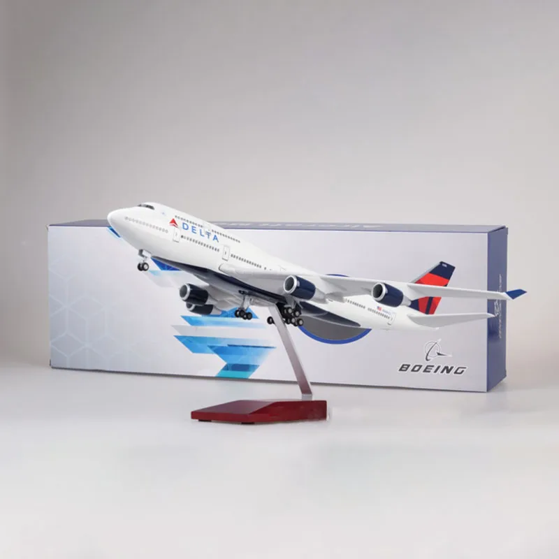 デルタ航空モデルw収集用樹脂製飛行機,1/150スケール,47cm,モデルb747