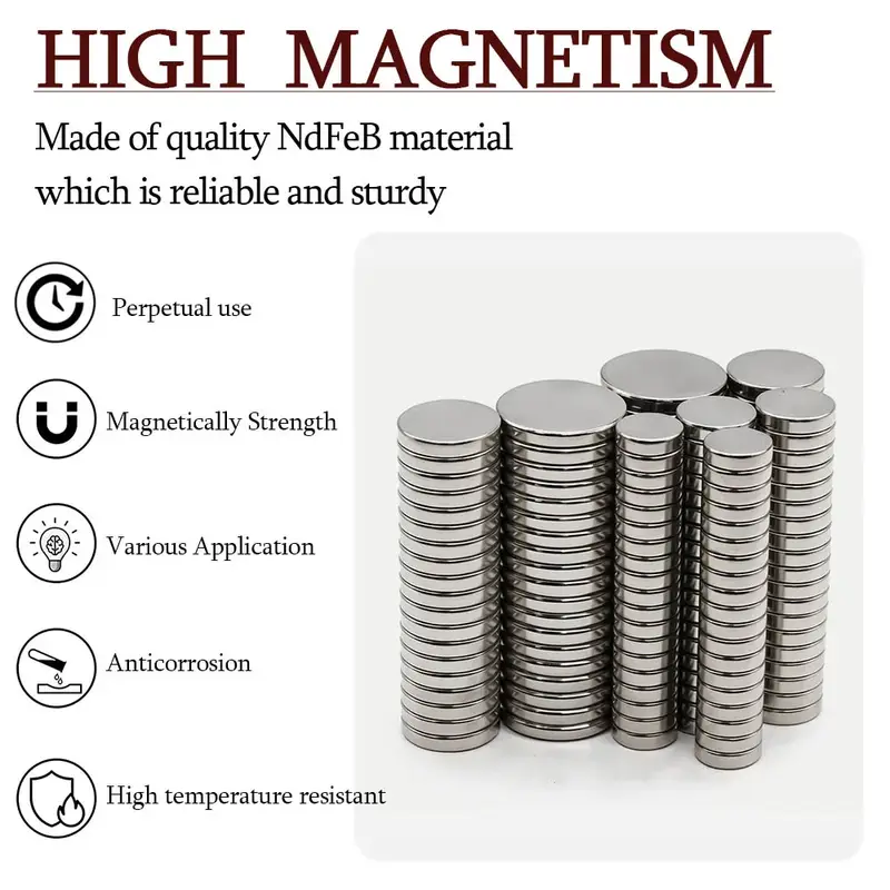 Super Strong Round Neodymium Magnet Powerful Magnets N35 Permanent Magnetic NdfeB Refrigerator Magnet 3x3 6x3 8x3 10x3 20x3 30x3 - Image 3