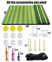 5x4ft Thickened Golf Hitting Mat Indoor & Outdoor, Premium Dual Turf Golf Practice Swing Training Mat, Country Club Elite Golf M 2