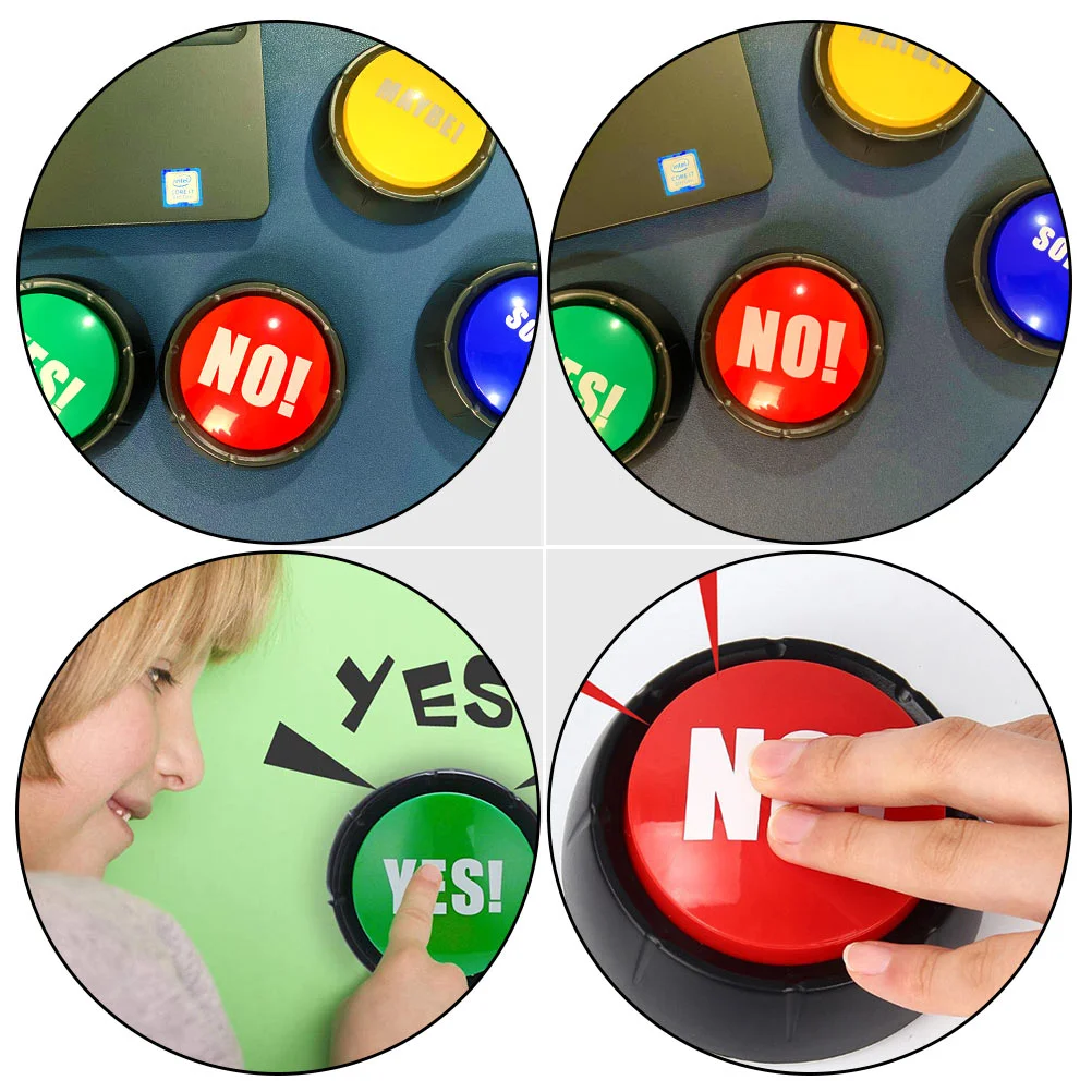 Button Sound Yes No Buttons Answer Buzzer Toy Buzzers Game Talking Party Dog Quiz Prank Funny Toys Show Recordable Wrong