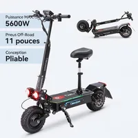 Trottinette Électrique Adulte Tout Terrain 5600W Double Moteur – Batterie 60V 27Ah – Jusqu'à 84 km d'Autonomie – Pneus 11" – freins hydrauliques – Pliable 1