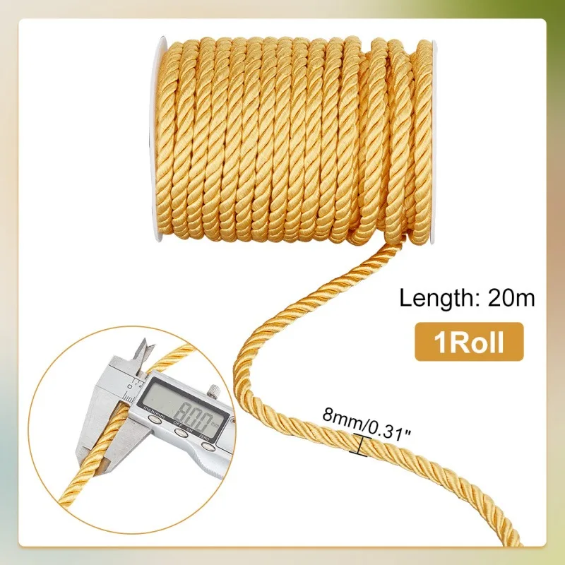 Corde Décorative 5mm Polyester – Blanc Navajo, 18 Mètres, 3 Plis, Pour Noël/DIY