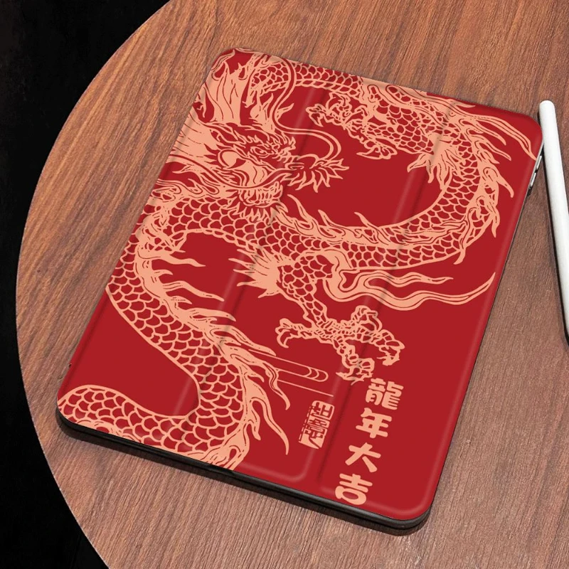 Exquisite Dragon Paint Smart PU Tablet Case