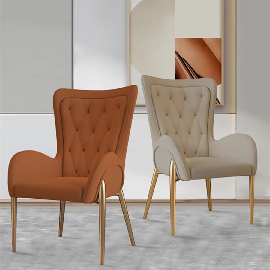 

Кожаный обеденный стул в скандинавском стиле, современное кресло, роскошный дизайн для отеля, белый стул для ресепшн, коммерческая мебель для ресторана, диван-стул