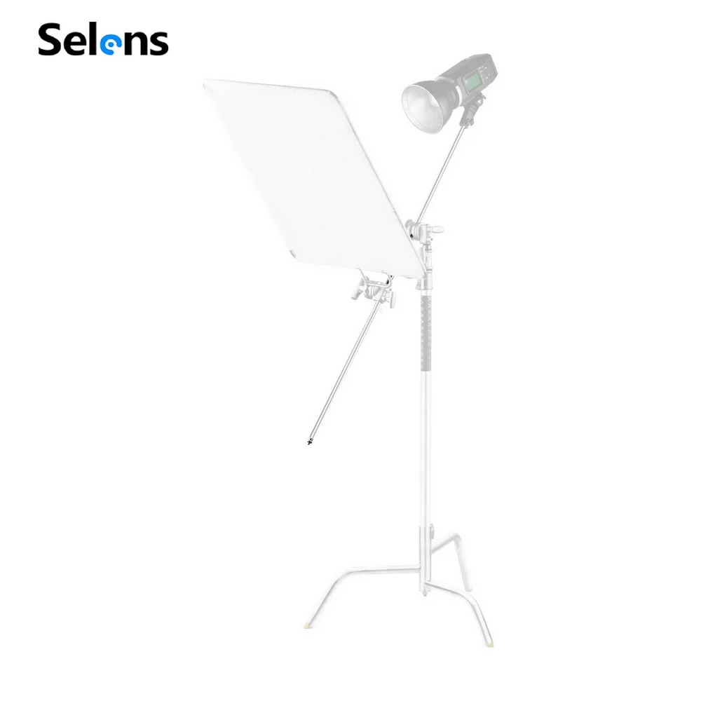 Selens 120Cm Heavy Duty C-Light Stand Supporto In Acciaio Inox Grip Arm Crossbar Per C-Stand Riflettore Bandiere Fotografia Staffa