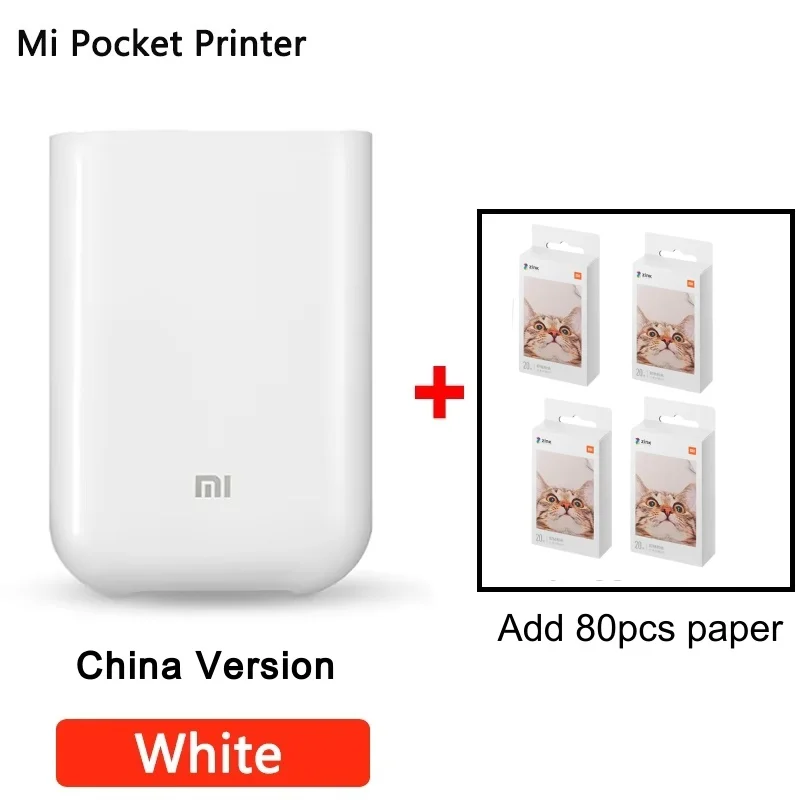 طابعة الجيب Xiaomi ZINK AR صور فيديو DIY بلوتوث بدون حبر 3 بوصة محمولة مشاركة الطابعة الذكية تطوير جهاز الصور