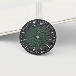 Exquisite Stone Pattern DIY Watch Dial, 28.5mm | Premium Mechanical Watch Accessory (Black Green)