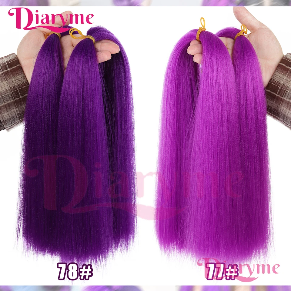 Purple Hair Extension Wig Synthetic Wig Pre-stretched Straight Hair Extension Wig is Suitable for Girls' Daily Holiday Braiding