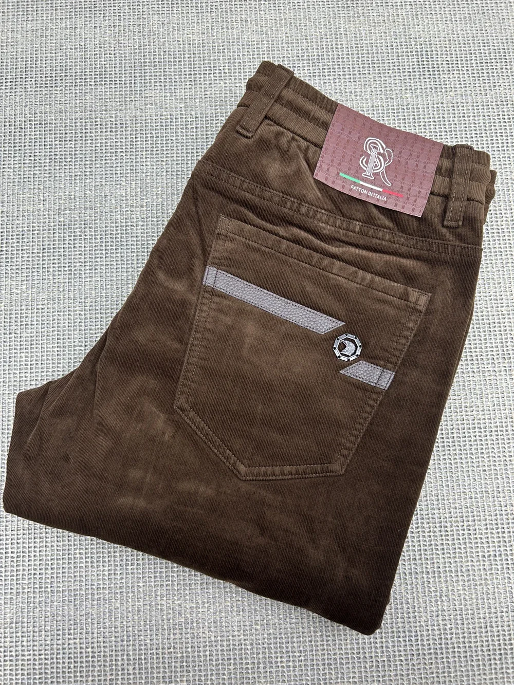

BILLIONAIRE SIJITONGDA Pants corduroy thick men 2024 Autumn Winter Warm New embroidery Long BusinessTrendsetter jeans