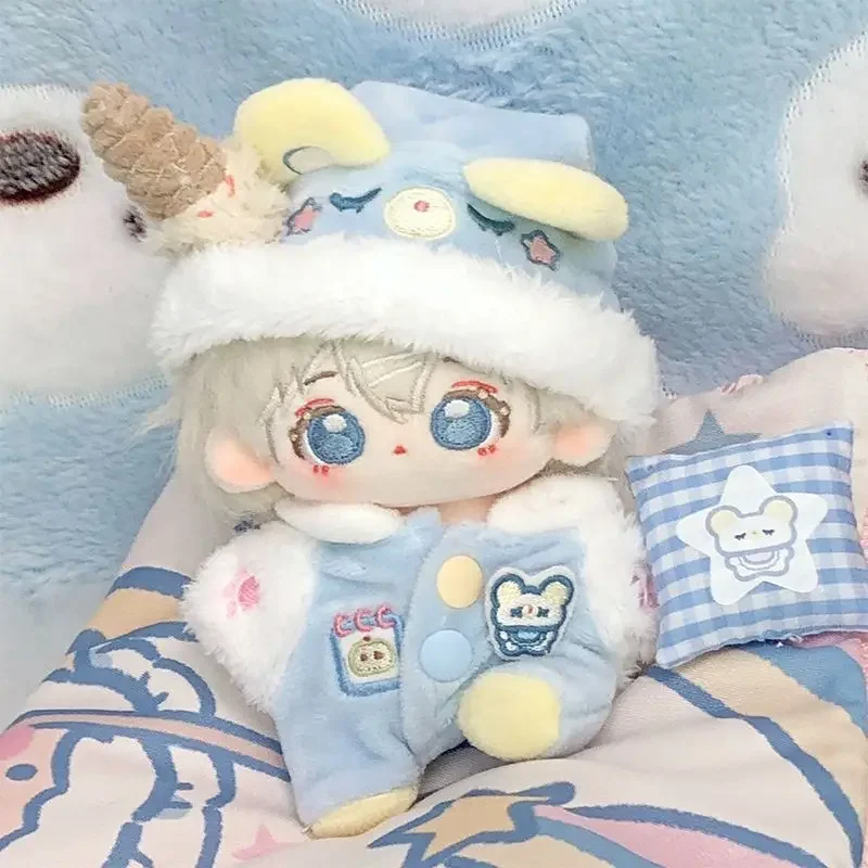 10cm Little Bear Pajamas Baby Clothes Cotton Doll Clothes Cute Blue Hat Set 5
