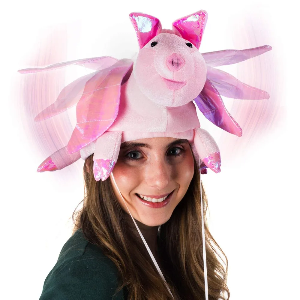 Flapping Wing Duck Hat Novelty Farm Animal Hat Pink Pig Cosplay Costume Props for Party Dress Up hats Christmas Funny Gift