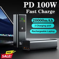 PD100W 30000mAh Large Capacity Power Bank Two-way Fast Charging Portable Powerbank Laptop External Spare Battery for Macbook 1
