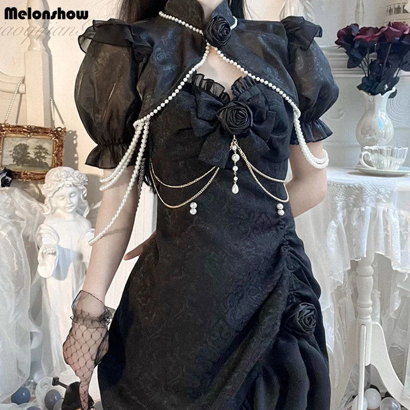 Women Sexy Dress Gothic Girl Dress Chinese Style Cheongsams Lolita Lolita Costume Halloween Cosplay