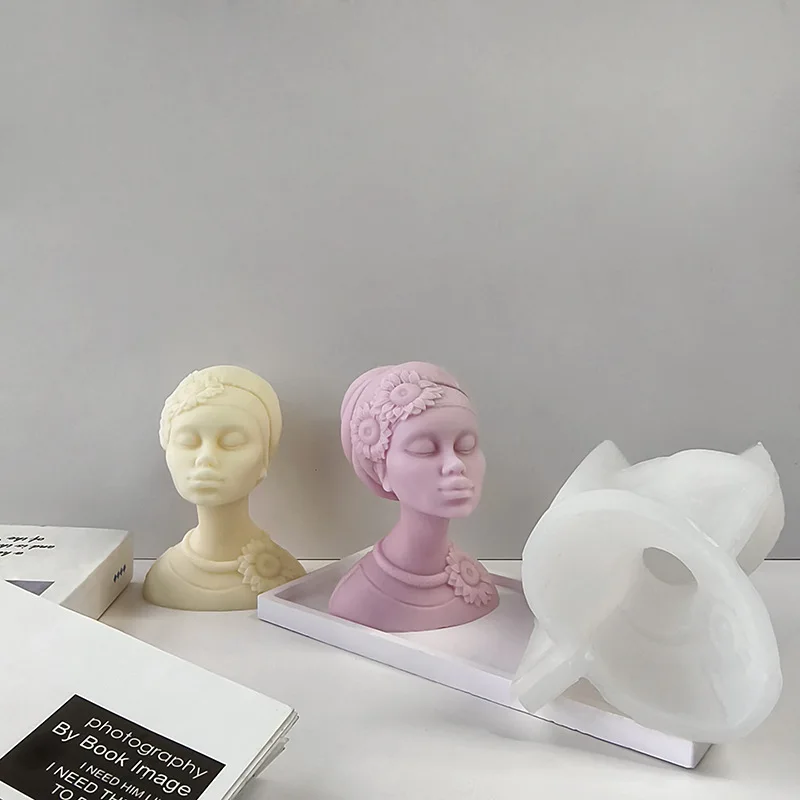 3D Teenage Girl Silicone Mold DIY Aroma Candle Plaster Ornament Molds Home Decoration Crafts Making