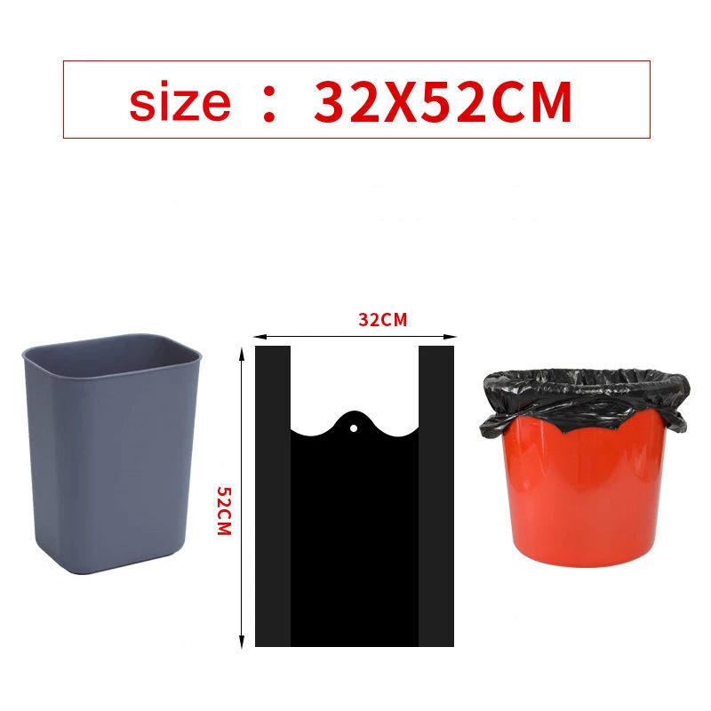 High Quality Black Handle Garbage Bags Household Disposable Trash Pouch  Portable Thicken Plastic Bag Kitchen Waste Storage Bags - AliExpress