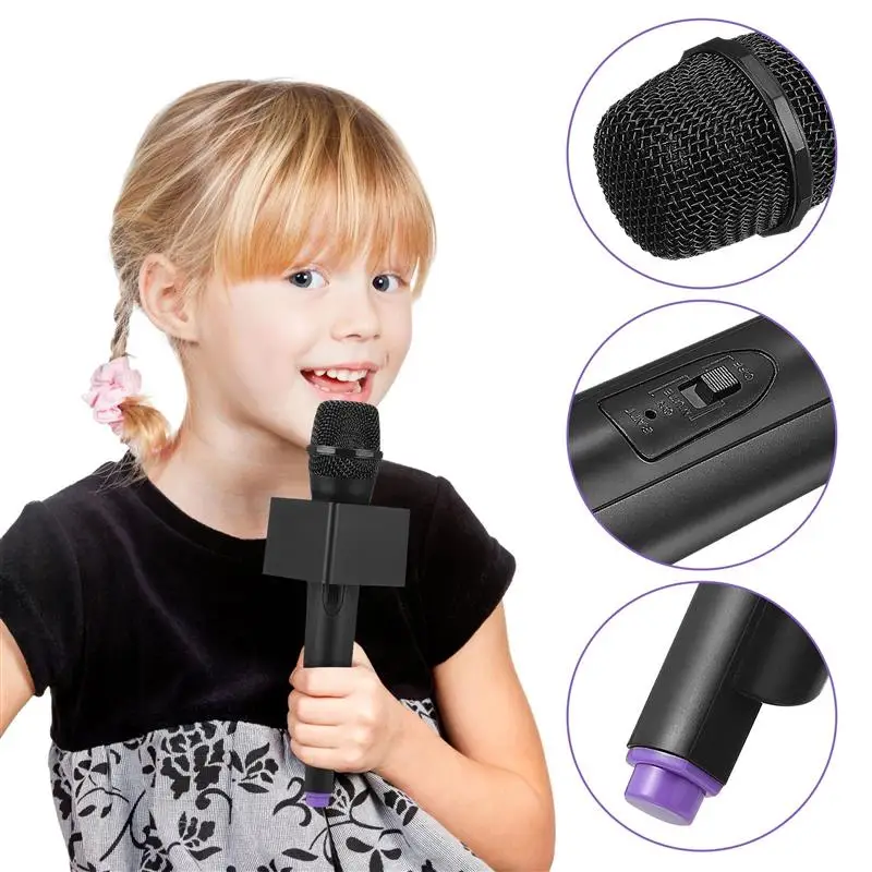 1 Set Simulation Microphone Toy And Square Cube Shaped Mic Flag Microphone Toy Pretend Play Prop