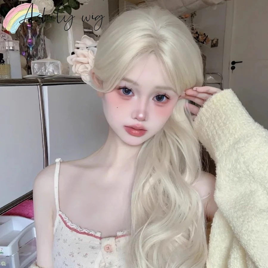 Ashely 613 Blonde Wig Female 26inch Long Body Wave Hair 4*1 Lace Front Wig Lolita Synthetic Wigs for Women Daily Use Парик 가발