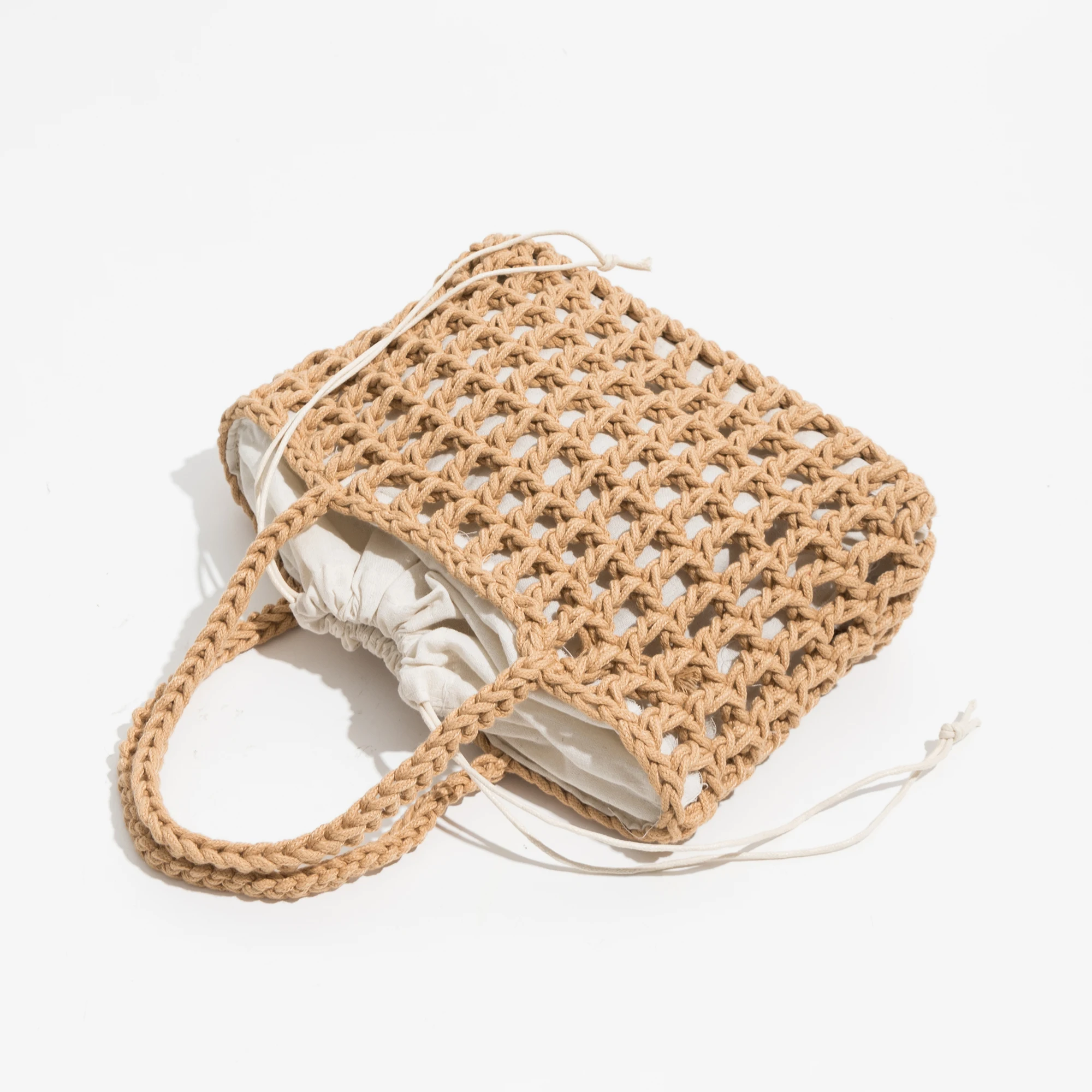 Mabula Brand Large Cotton Crochet Fish Net Tote Shopper Handbag Hollow  Travel Beach Shoulder Purse Summer Woven Square Hobo Bag - Top-handle Bags  - AliExpress