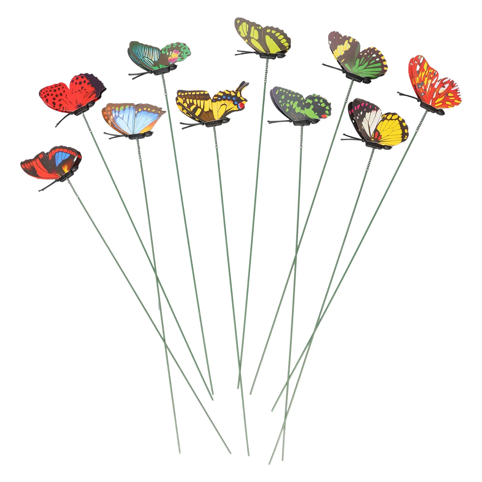 Ornament Crafts 50/10Pcs 3D Simulation Butterflies Garden Yard Planters Colorful Dragonfly Stakes Outdoor Butterfly Stakes Decor Flower Pots resin wedding buttons,dragonfly figurine