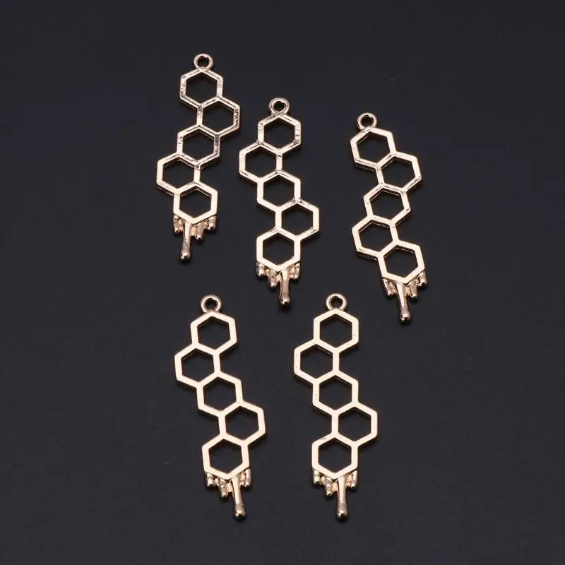 

DIY 5 Pcs Honeybee Planet UV Resin Blank Frame Open Bezel Set for Jewelry Making