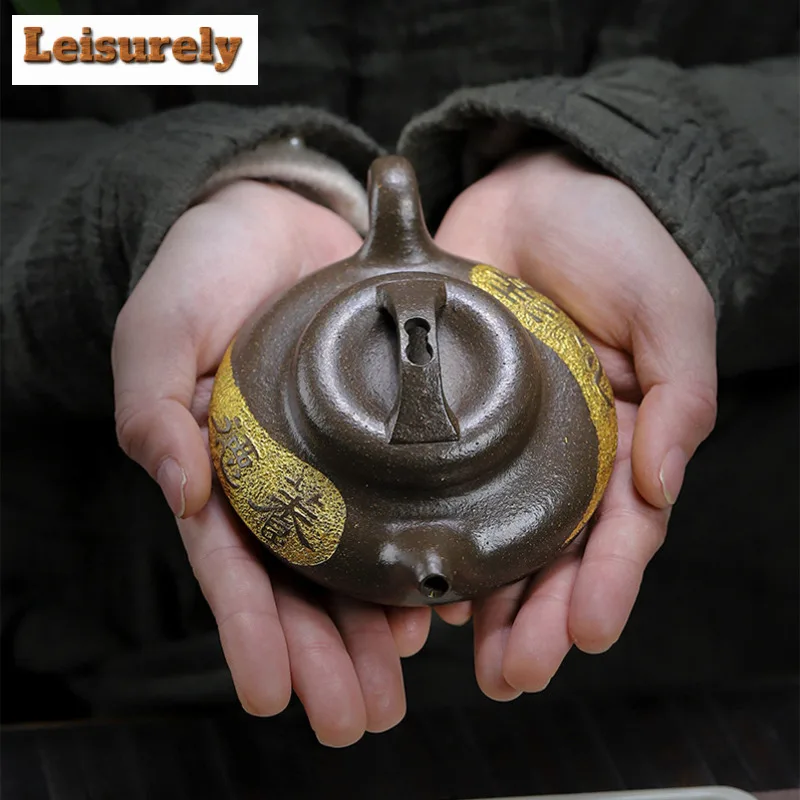 170ml Yixing Purple Clay Teapots Handmade Xiang Yuan Pot Raw Ore Green Section Mud Kettle With Filter Zisha Tea Set For Tea Gift