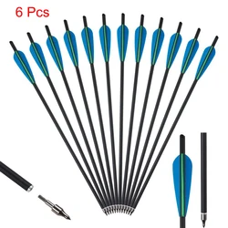 Carbon Crossbow Arrows with Half Moon Nock and Broadheads - Available in Sets of 6, 12, or 24 (6Pcs BG)