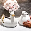 Duck Ceramic Tissue Box Animal Ornaments Paper Box Napkin Boxes Tissue Organizer Paper Towel Holders Tissue Storage Boxes Craft 3