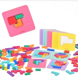 Montessori Kids Puzzle & Shape Training Game - Educational Building Blocks Board (128pcs Set)