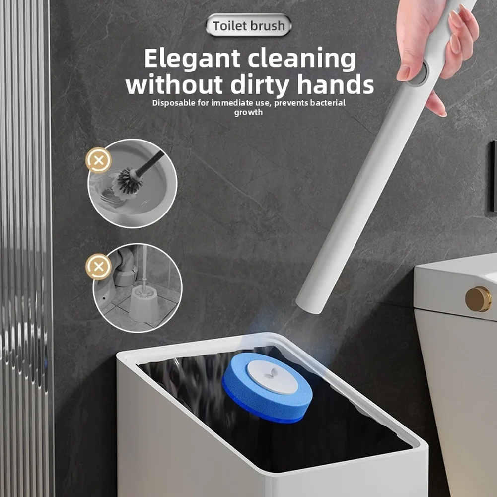 Bathroom Cleaning Set With Wall Mounted Toilet Brush No Drill_voghion.com