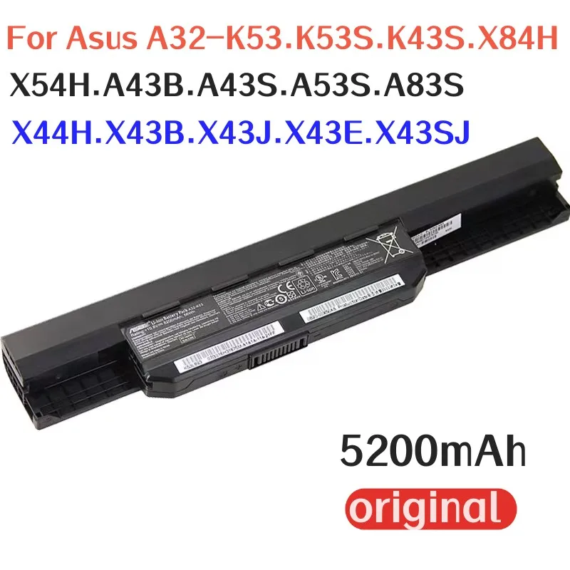 

100% original 5200mAh For Asus A32-K53 K53S K43S X84H X54H A43B A43S A53S A83S X44H X43B X43J X43E X43SJ laptop battery