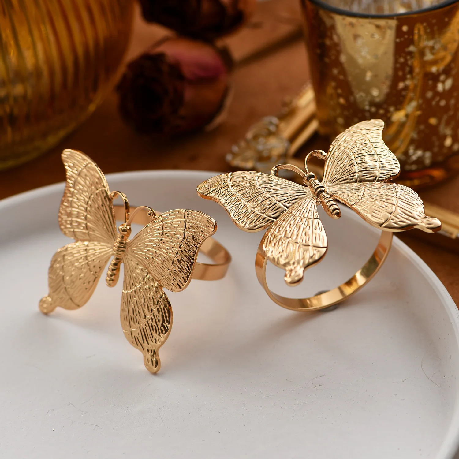 Insect series Butterfly napkin ring Ring Restaurant table table napkin buckle 12PCS