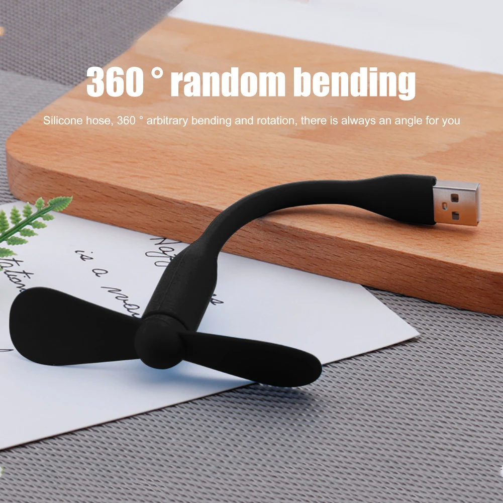 미니 USB 선풍기, 파워 뱅크, 노트북, PC, AC 충전기용 유연한 벤더블 팬, 휴대용 핸드 쿨링 팬, 컴퓨터 여름용품