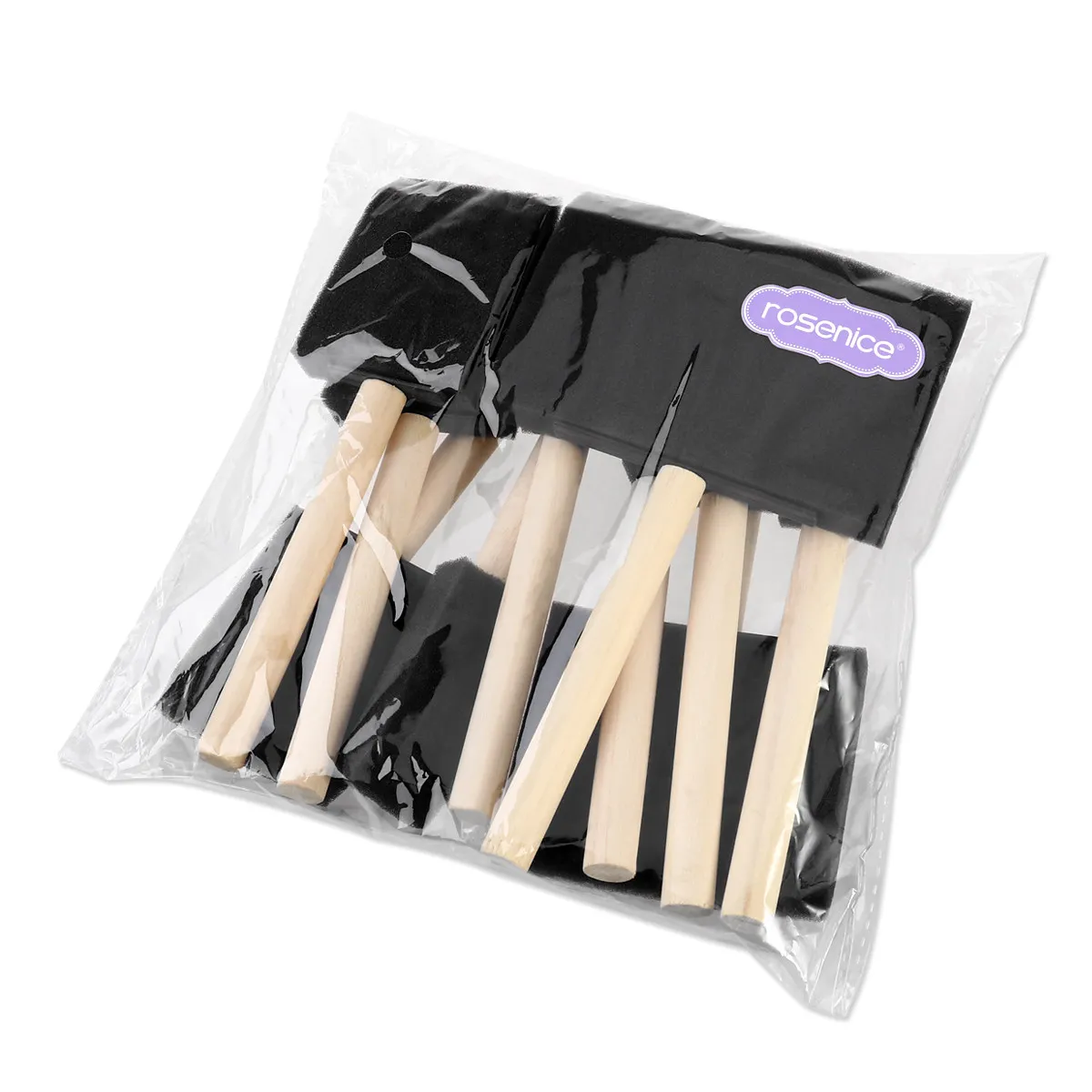 10Pcs 페인팅 스폰지 브러쉬 세트 예술 공예용 하드우드 핸들이 있는 프리미엄 흡수성 스폰지 낙서 그림 그리기 염색용