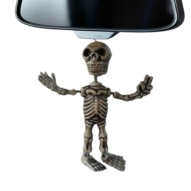

Аксессуары для автомобиля Goth, подвеска в виде черепа, Забавный качающийся скелет, подарок на Хэллоуин